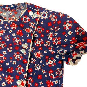 50s Vintage Girls‎ Floral Print Side Button Shirt Dress